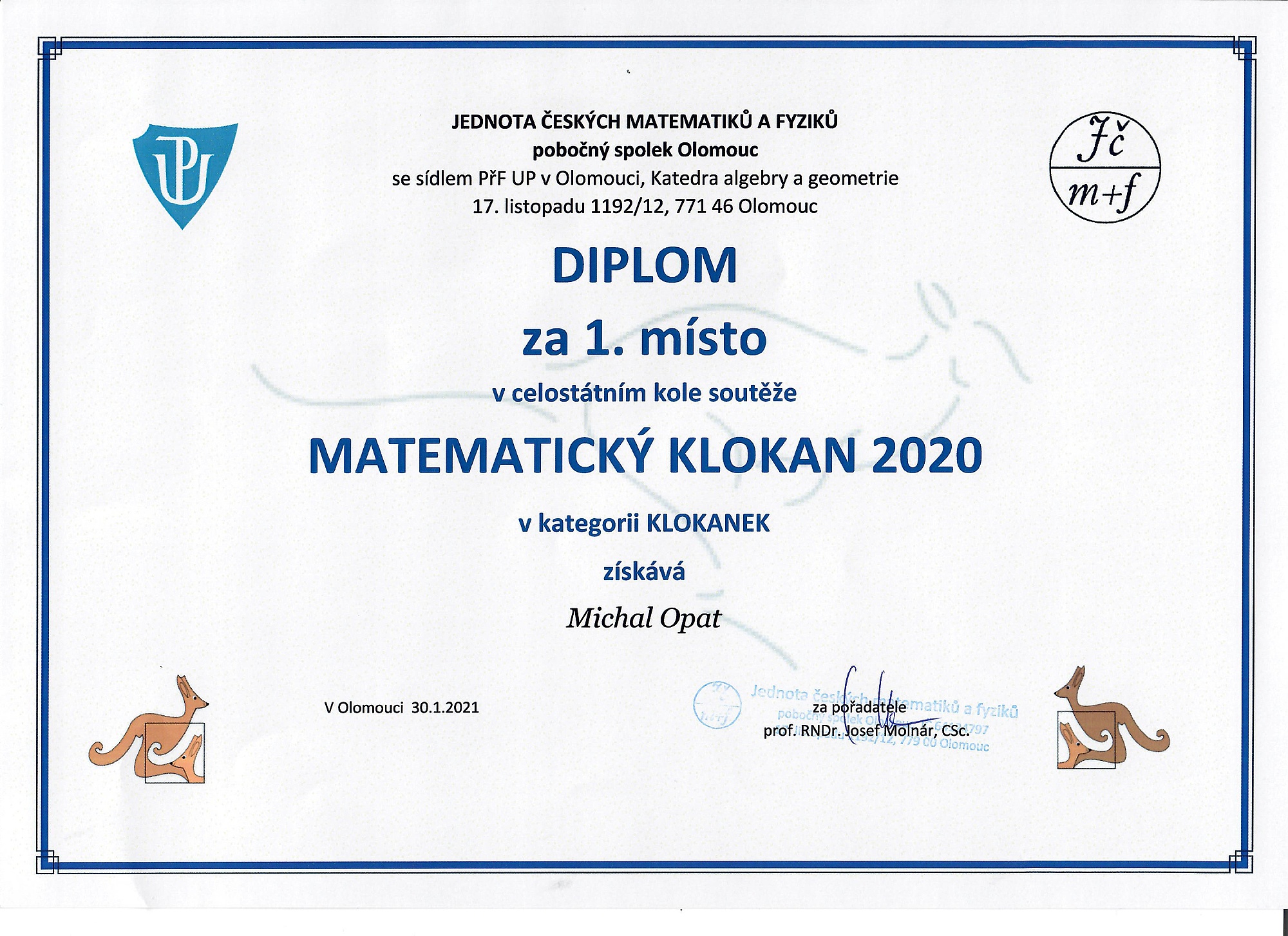 Matematický klokan 2020